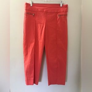 New Directions Coral Pull On Pants Silver Zipper Accents SZ 8